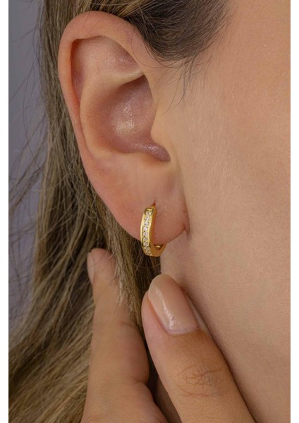 Tek Sıra Altın Kaplama Gümüş Kadın Tamtur Küpe modelleri