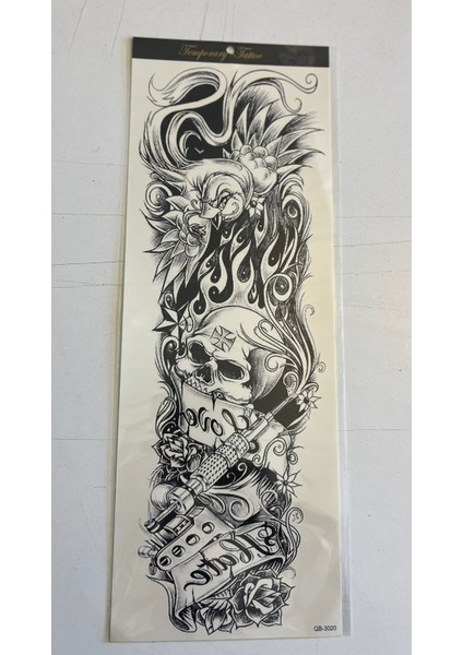 Iskeletor 1 Hafta Kalıcı Tam Kol Kaplama Bacak Yapıştırma Geçici Dövme 46 cm