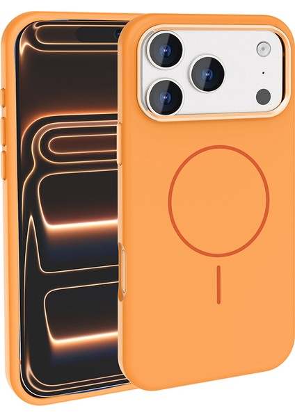Apple iPhone 17 Pro Max Magsafe Şarj Özellikli Metal Kamera Çerçeveli Magfusion Silikon Kapak Kılıf
