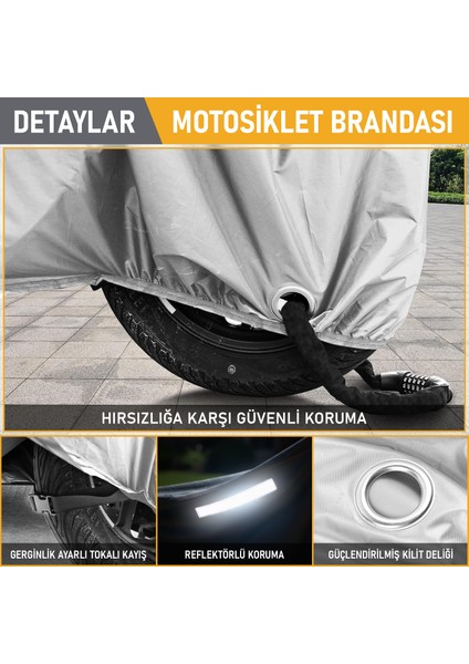 Motosiklet Brandası, Motosiklet, Örtüsü Motor Scooter Brandası, Dayanıklı (L:220X95X125CM)-GRI indirimleri