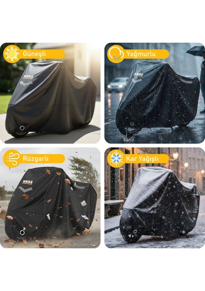 Motosiklet Brandası, Motosiklet, Örtüsü Motor Scooter Brandası, Dayanıklı (L:220X95X125CM)-GRI