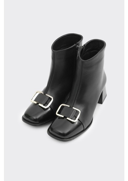 Topuklu Hakiki Deri Tokalı Fermuarlı Kadın Bot fiyatları