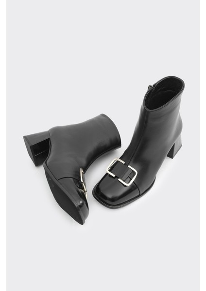 Topuklu Hakiki Deri Tokalı Fermuarlı Kadın Bot fırsatları