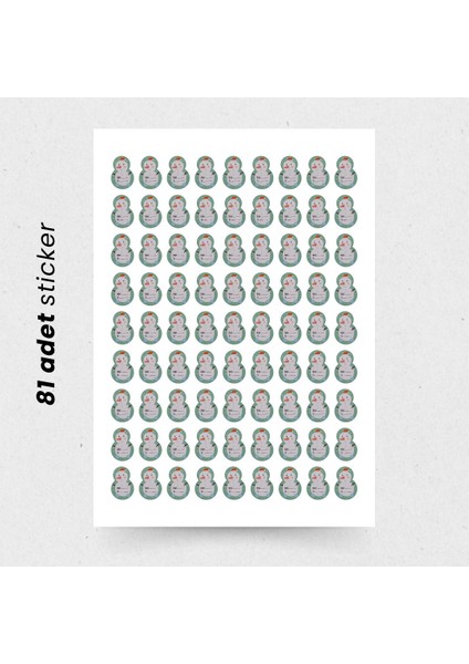 Yılbaşı Kardan Adam Şekilli Sticker Seti, Yeni Yıl Süs ve Hediye&paket Etiketi, 81 Adet, 3x4.5 cm fiyatları