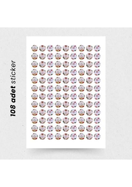 Yılbaşı Mutlu Yıllar Sticker Seti, Yeni Yıl Hediye Paketleme Etiketi, 108 Adet, 33X33 mm (3 Tasarım) fiyatları