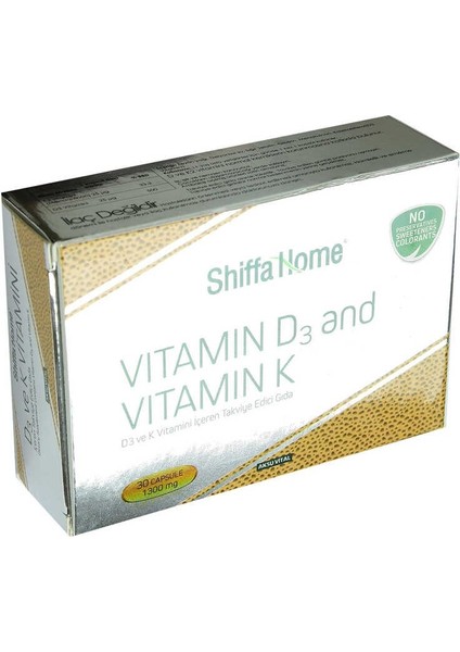 Shiffa Home D3 ve K Vitamini Yumuşak 1300 Mg x 30 Kapsül fırsatları