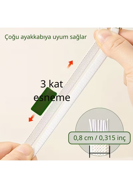 Fıvıont Metal Tokalı Elastik Bağcık – Kolay Tak & Çıkar, Esnek Rahat Ayakkabı Bağcığı, Tüm Spor Ayakkabılar Için (1 Çift)