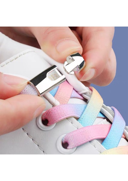 Fıvıont Metal Tokalı Elastik Bağcık – Kolay Tak & Çıkar, Esnek Rahat Ayakkabı Bağcığı, Tüm Spor Ayakkabılar Için (1 Çift)