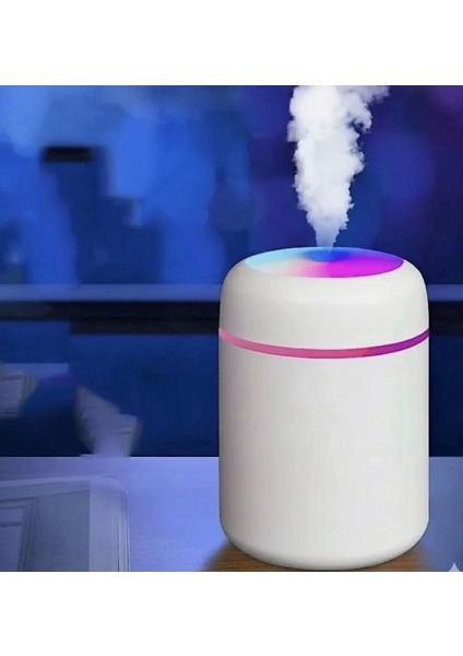 300 ml Işıklı Ledli Hava Nemlendirici Buhar Makinesi ve Aroma Verici Buhardanlık