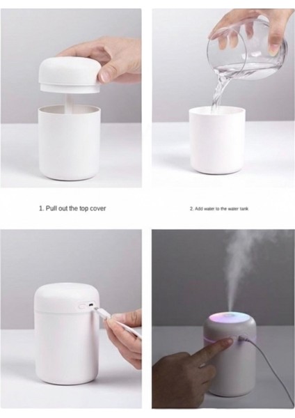 300 ml Işıklı Ledli Hava Nemlendirici Buhar Makinesi ve Aroma Verici Buhardanlık indirimleri