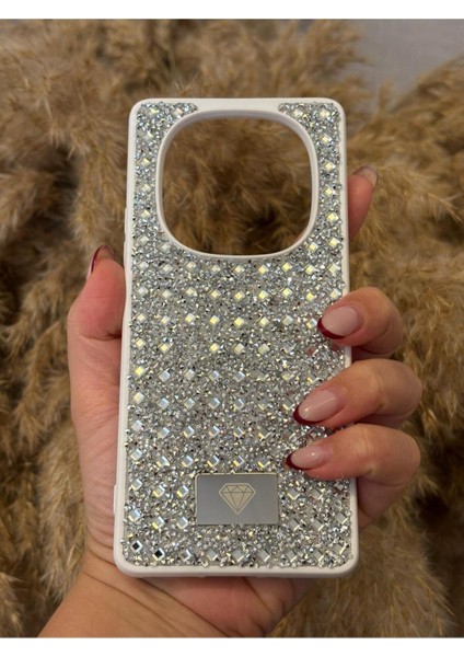 Xiaomi Redmi Note 14 Pro Plus Uyumlu Kamera Koruma Çıkıntılı Parlak Taşlı Şık Görünümlü Lüx Kapak