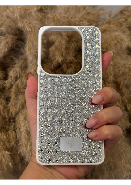 Infinix Hot 40 Uyumlu Kılıf Kamera Koruma Çıkıntılı Parlak Taşlı Şık Görünümlü Lüx Kapak