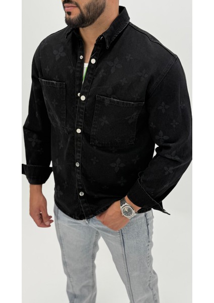 Martin Denim Sport Classic Black Dıgıtal Baskılı Erkek Jean Gömlek fiyatları