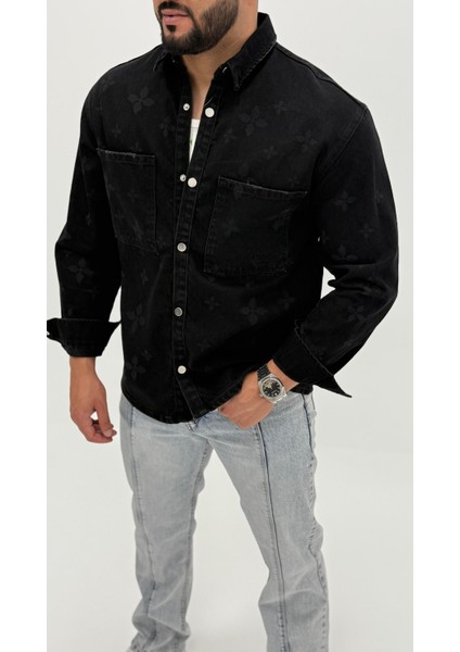 Martin Denim Sport Classic Black Dıgıtal Baskılı Erkek Jean Gömlek fırsatları