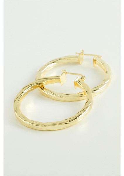 Wizard Ezme Halka Küpe 4,5 Cm-Sarı