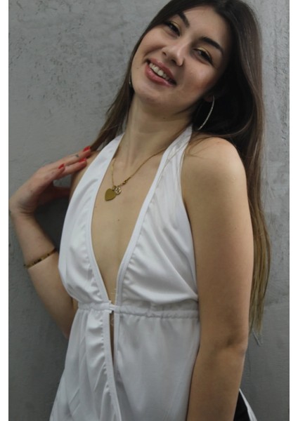 Nevada Belden Bağlamalı Likralı Sandy Büstiyer Iç Göstermez Crop