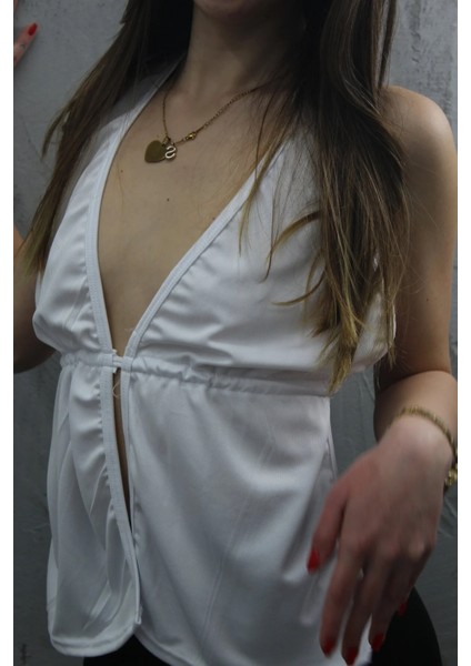 Nevada Belden Bağlamalı Likralı Sandy Büstiyer Iç Göstermez Crop