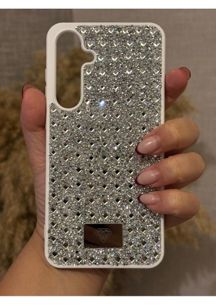Samsung Galaxy A16 Uyumlu Kılıf Kamera Koruma Çıkıntılı Parlak Taşlı Şık Görünümlü Lüx Kapak