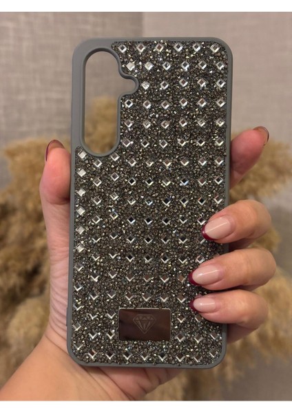 Samsung Galaxy S24 Fe Uyumlu Kılıf Kamera Koruma Çıkıntılı Parlak Taşlı Şık Görünümlü Lüx Kapak