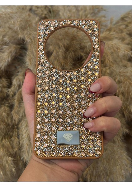 Xiaomi Redmi 14C Uyumlu Kılıf Kamera Koruma Çıkıntılı Parlak Taşlı Şık Görünümlü Lüx Kapak