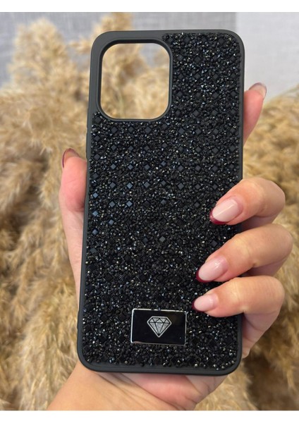 Xiaomi Redmi 12 Uyumlu Kılıf Kamera Koruma Çıkıntılı Parlak Taşlı Şık Görünümlü Lüx Kapak