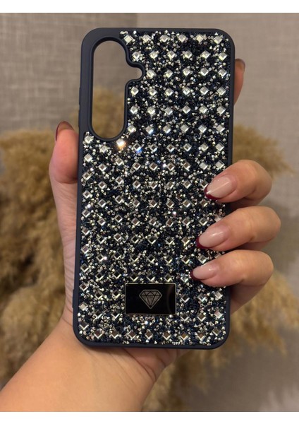 Samsung Galaxy S24 Fe Uyumlu Kılıf Kamera Koruma Çıkıntılı Parlak Taşlı Şık Görünümlü Lüx Kapak