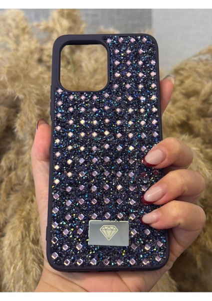 Xiaomi Redmi 12 Uyumlu Kılıf Kamera Koruma Çıkıntılı Parlak Taşlı Şık Görünümlü Lüx Kapak