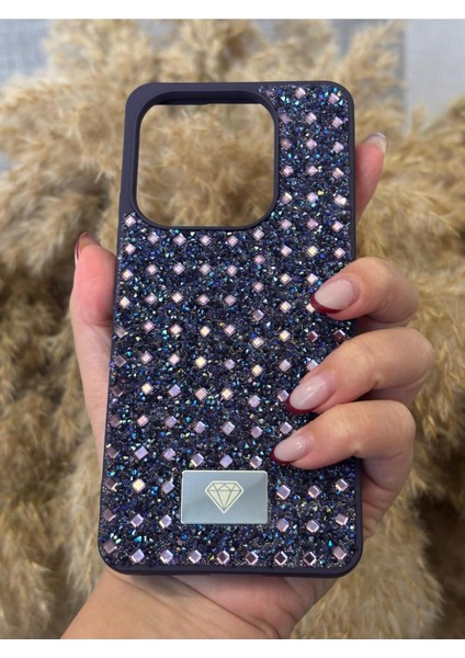 Xiaomi Redmi Note 14 Uyumlu Kılıf Kamera Koruma Çıkıntılı Parlak Taşlı Şık Görünümlü Lüx Kapak