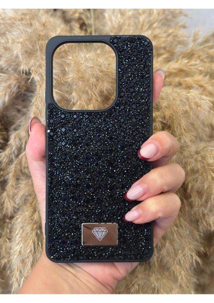 Tecno Spark Go 2024 Uyumlu Kılıf Kamera Koruma Çıkıntılı Parlak Taşlı Şık Görünümlü Lüx Kapak