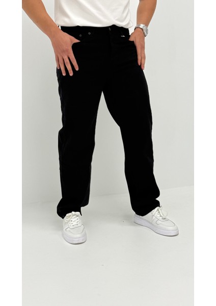Megan Baggy Denim Siyah Erkek Jean Pantolon