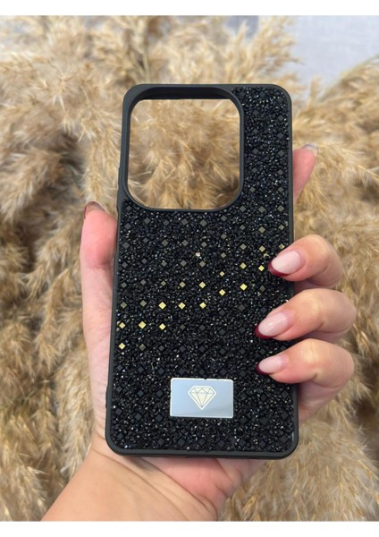 Infinix Hot 40 Uyumlu Kılıf Kamera Koruma Çıkıntılı Parlak Taşlı Şık Görünümlü Lüx Kapak