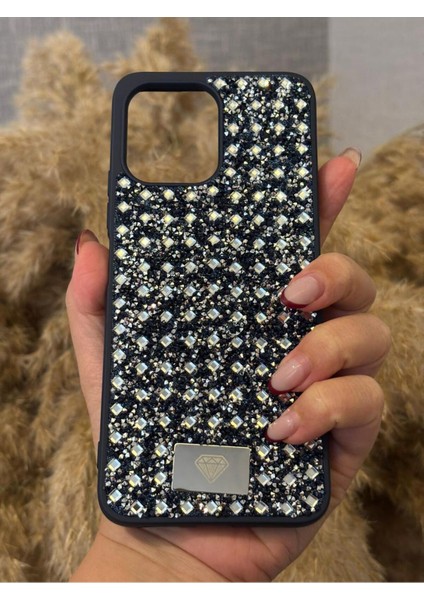 Xiaomi Redmi 12 Uyumlu Kılıf Kamera Koruma Çıkıntılı Parlak Taşlı Şık Görünümlü Lüx Kapak