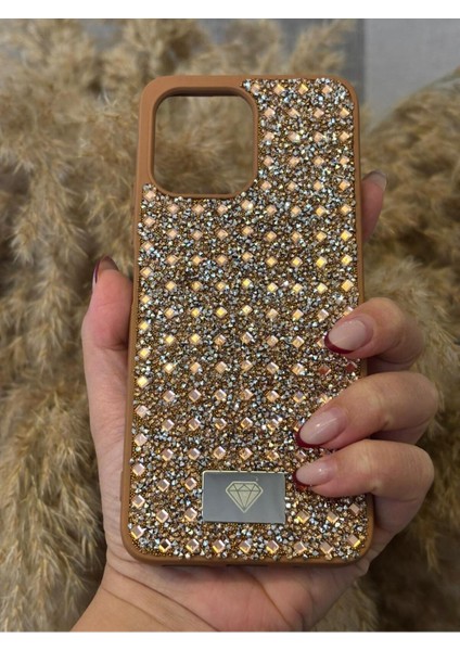Xiaomi Redmi 12 Uyumlu Kılıf Kamera Koruma Çıkıntılı Parlak Taşlı Şık Görünümlü Lüx Kapak