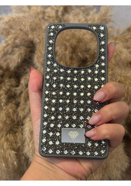 Xiaomi Redmi Note 14 Pro Plus Uyumlu Kamera Koruma Çıkıntılı Parlak Taşlı Şık Görünümlü Lüx Kapak