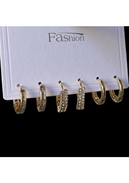 Kadın Küpe Seti 6 Lı 3 Çift Küpe Taşlı Gold Renk Küpe Gold Küpe 6lı Taşlı Küpe Seti Gold Kadın Halka Küpe Altın Renk Kaplama 6 Adet Halka Küpe Seti – Taşlı & Sade Modeller Yüksek Kalite fırsatları