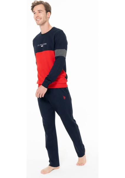 Erkek Bisiklet Yaka Uzun Kollu Pijama Takımı S26930 Cepli fiyatları