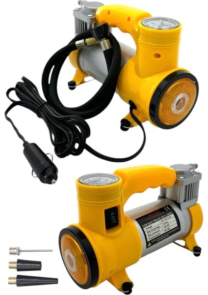Elektrikli Araba Lastik Şişirme / 150 Psı - 12V / Taşınabilir Metal Hava Kompresörü (5067)
