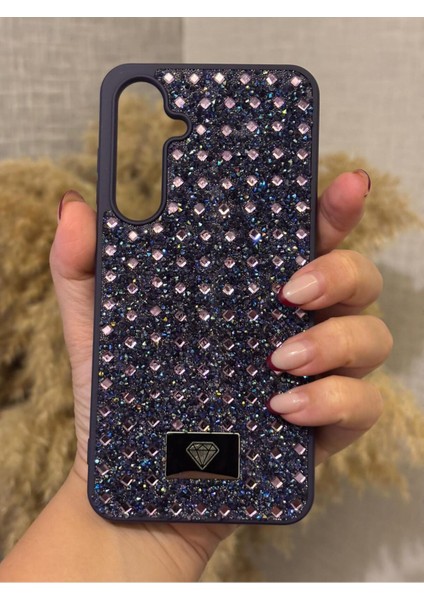 Samsung Galaxy A56 Uyumlu Kılıf Kamera Koruma Çıkıntılı Parlak Taşlı Şık Görünümlü Lüx Kapak