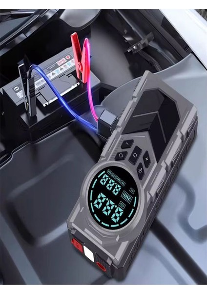 8000MAH Dijital Ekranlı Araba Akü Takviye'li Kompresör Araç Lastik Şişirme Hava Pompası - 150PSI fiyatları