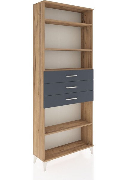 Arges Dolap 4 Raflı 3 Çekmeceli 88X30X221 Çam-Antrasit fiyatları