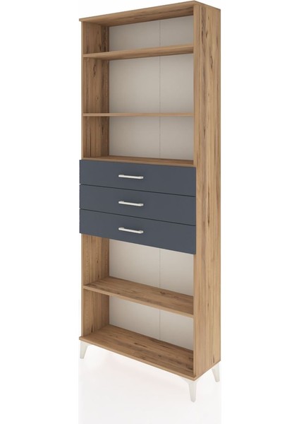 Arges Dolap 4 Raflı 3 Çekmeceli 88X30X221 Çam-Antrasit modelleri