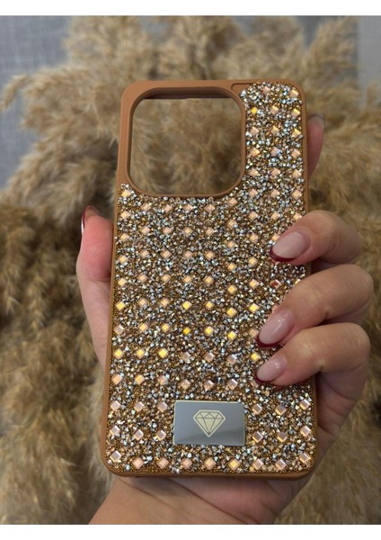 Infinix Smart 8 Uyumlu Kılıf Kamera Koruma Çıkıntılı Parlak Taşlı Şık Görünümlü Lüx Kapak