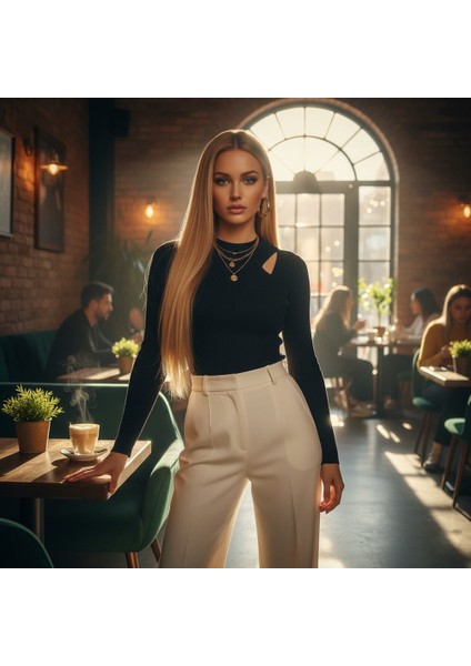 Düz Front Lace Gerçek Tül Peruk / Altın Karamel / 60/65CM