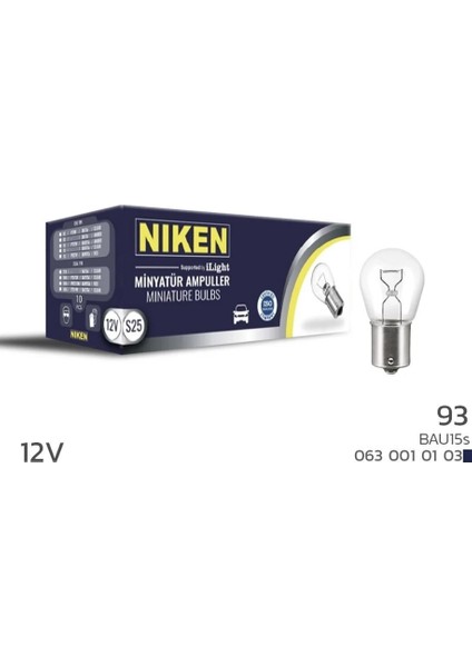 12V 93 Ampul YT BAU15S (10'lu)