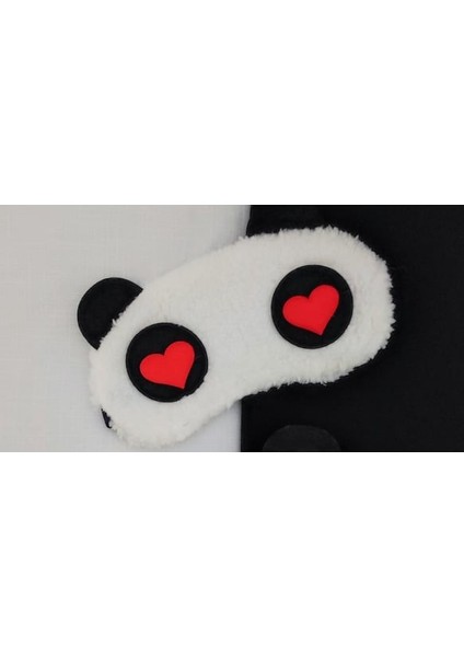 Sevimli Peluş Panda Uyku Bandı Kalpli & Oynar Gözlü fiyatları