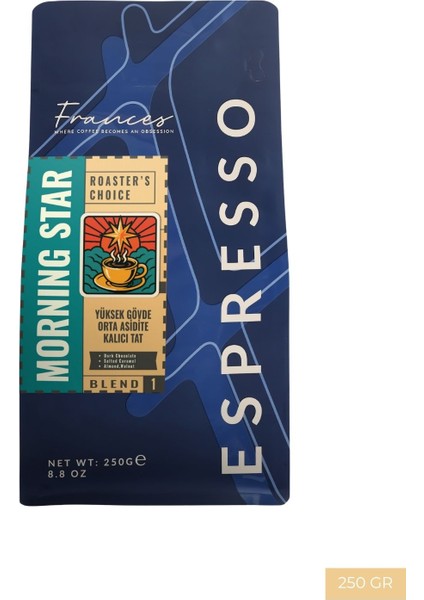 %100 Arabica Morning Star Espresso | Çekirdek Kahve | 250 gr
