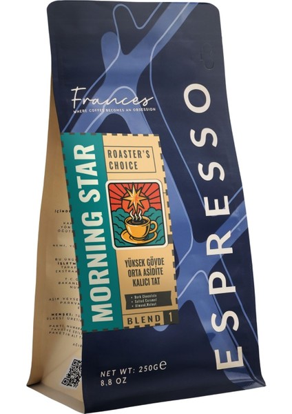 %100 Arabica Morning Star Espresso | Çekirdek Kahve | 250 gr fiyatları