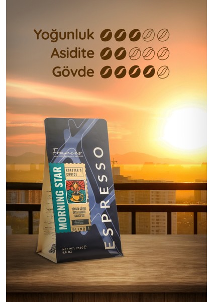 %100 Arabica Morning Star Espresso | Çekirdek Kahve | 250 gr fırsatları