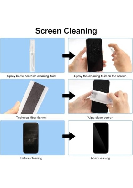 7&apos;si 1 Arada Elektronik Temizleme Kiti, Klavye Temizleyici, Dizüstü Bilgisayar Temizleme Kiti Monitör, Cep Telefonu,, Kulaklık,,, Dizüstü Bilgisayar Kamera modelleri