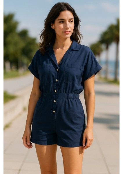 Lacivert Rahat Kalıp Short Elbise modelleri